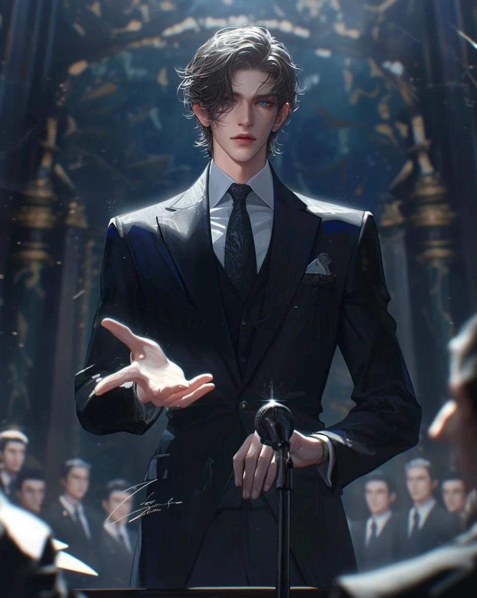 ảnh anime mặc vest