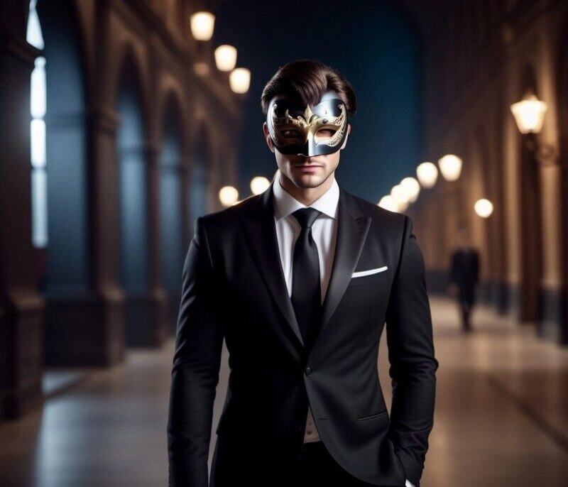 ảnh nam mặc vest che mặt