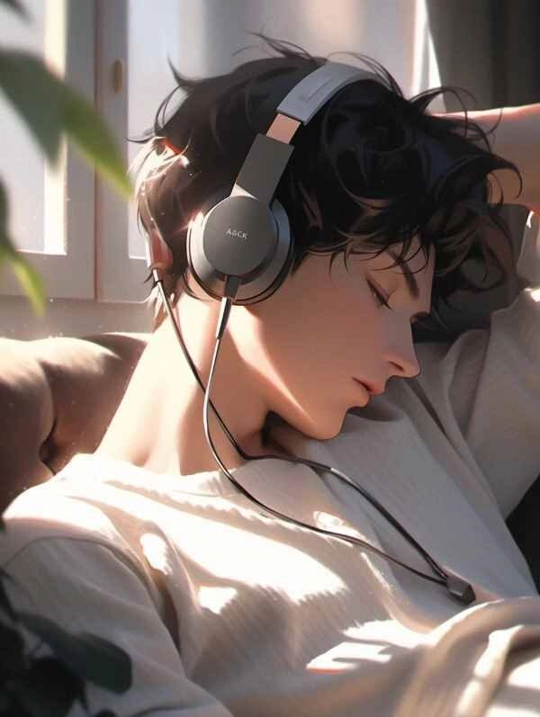 Ảnh trai đẹp đeo tai nghe