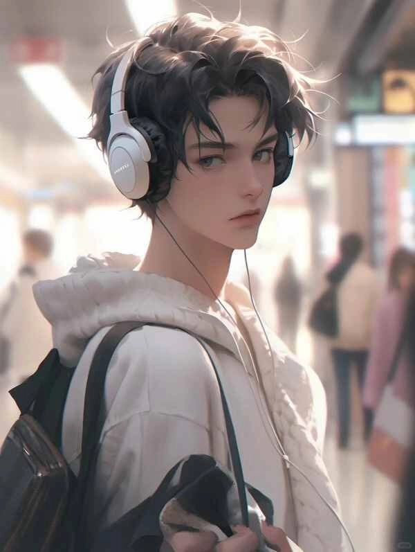 Ảnh trai đẹp đeo tai nghe