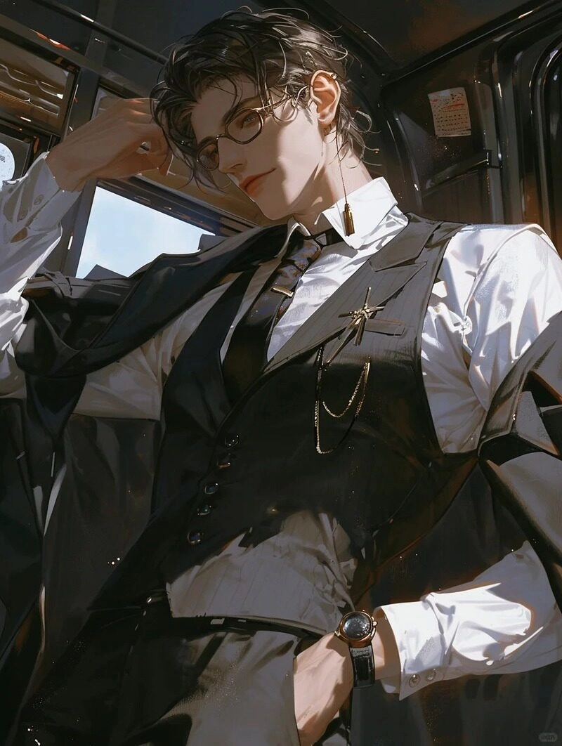 ảnh anime mặc vest