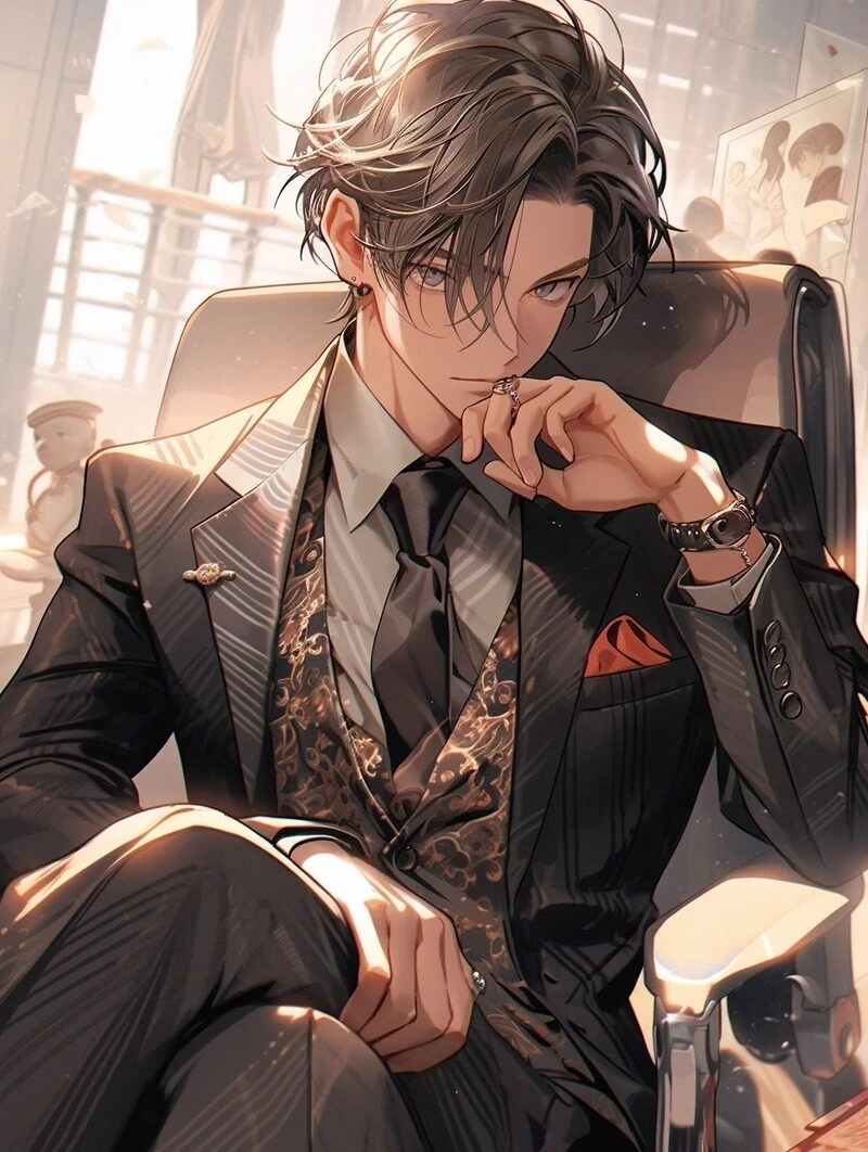 ảnh anime mặc vest