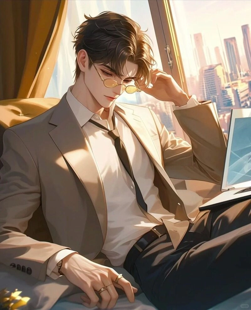 ảnh anime mặc vest