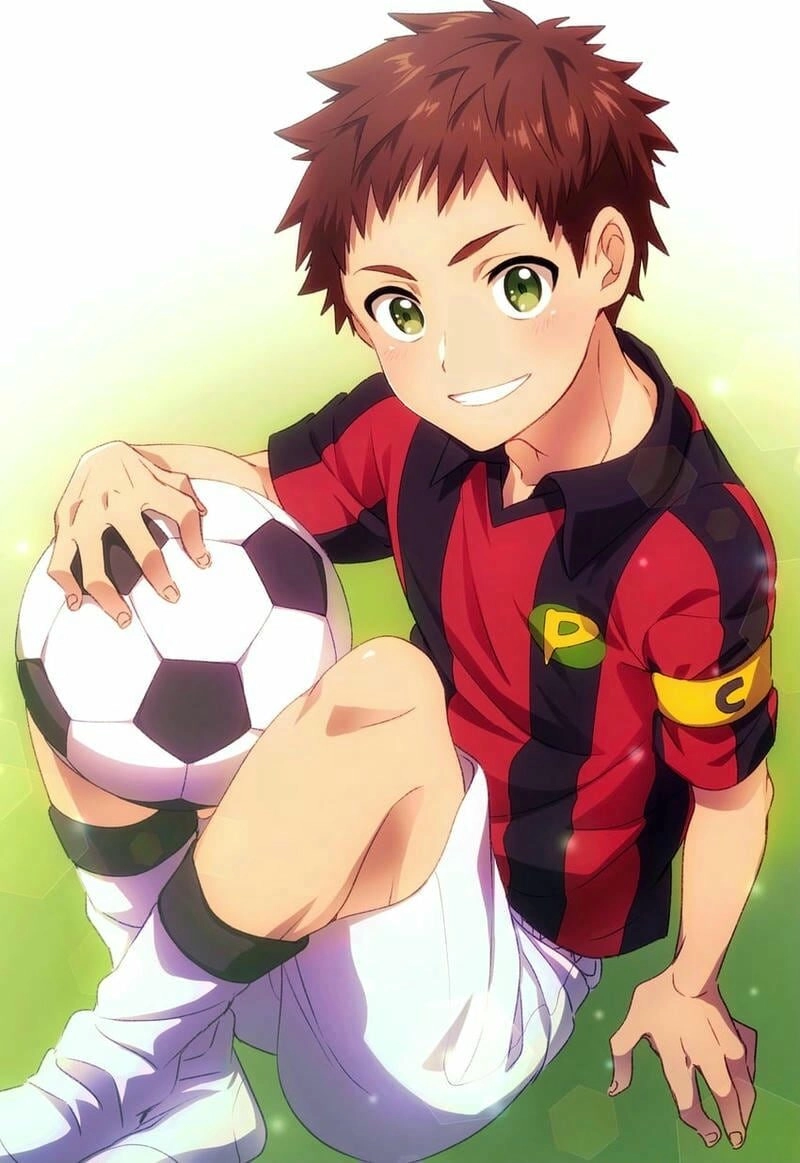 Ảnh anime nam đá bóng trong trận đấu đầy kịch tính