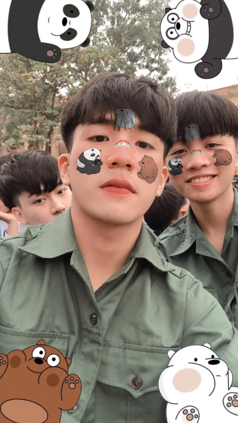 Hình ảnh sử dụng filter gấu