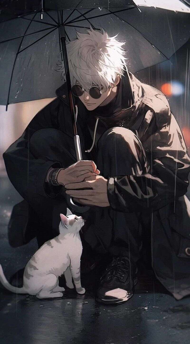 ảnh anime nam tóc trắng cute