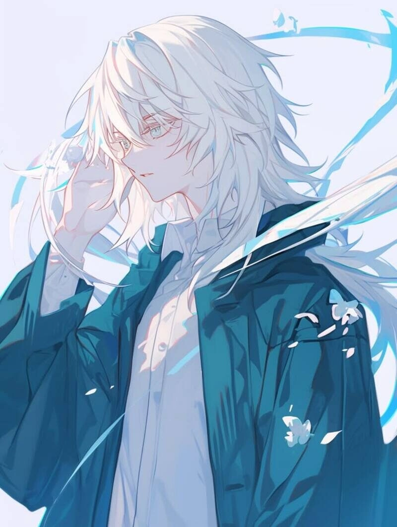 ảnh anime nam tóc trắng lạnh lùng
