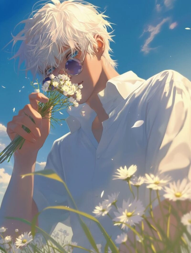 ảnh anime nam tóc trắng lạnh lùng