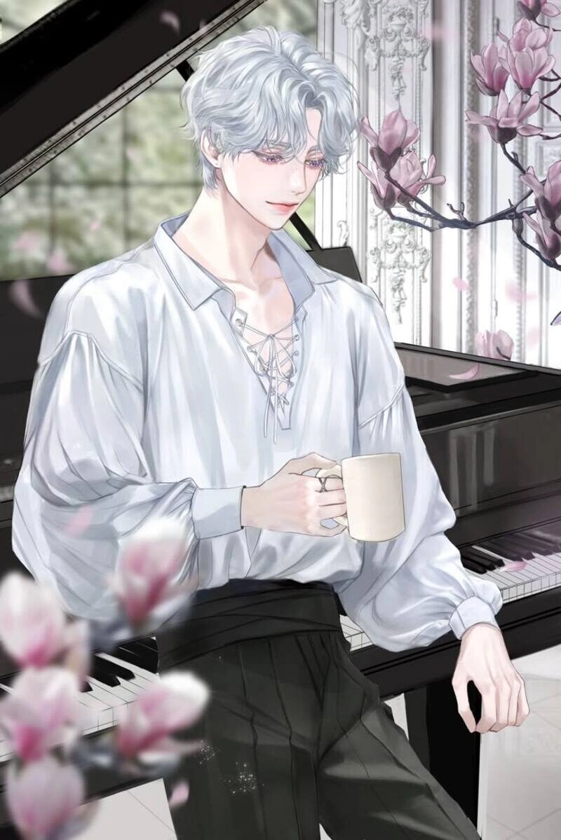 ảnh anime nam tóc trắng lạnh lùng