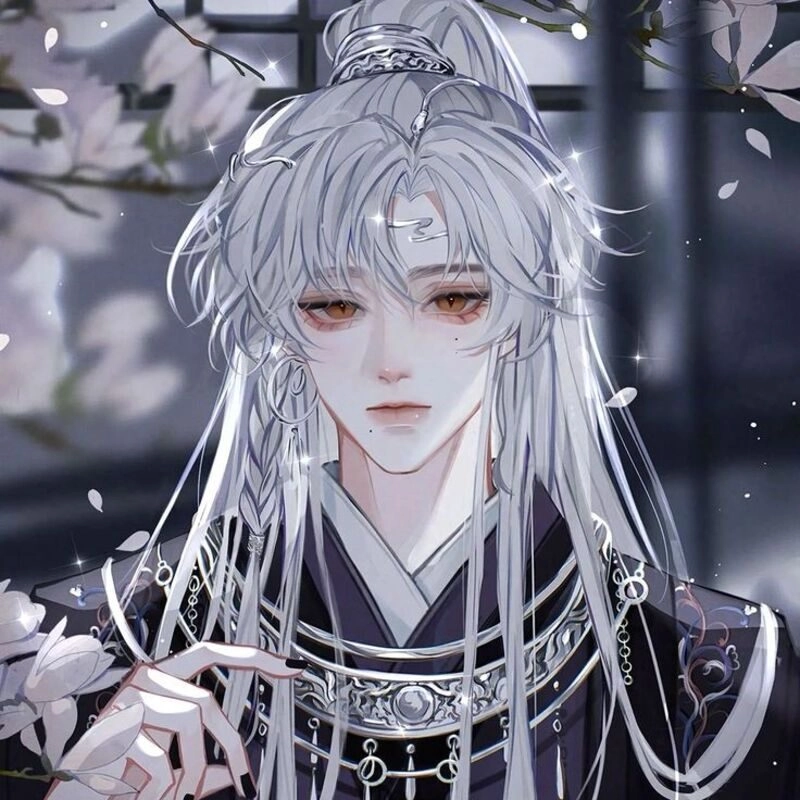 ảnh anime nam tóc trắng mắt đỏ