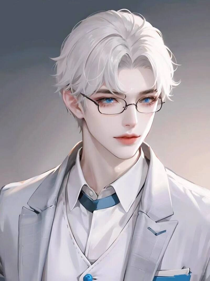 ảnh anime nam tóc trắng mắt xanh