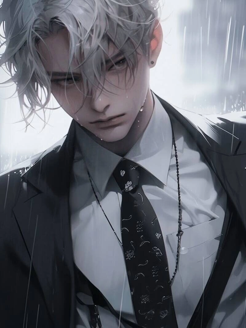 ảnh anime nam tóc trắng ngầu