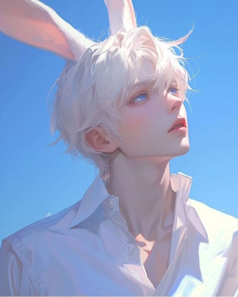 ảnh nam anime tóc trắng