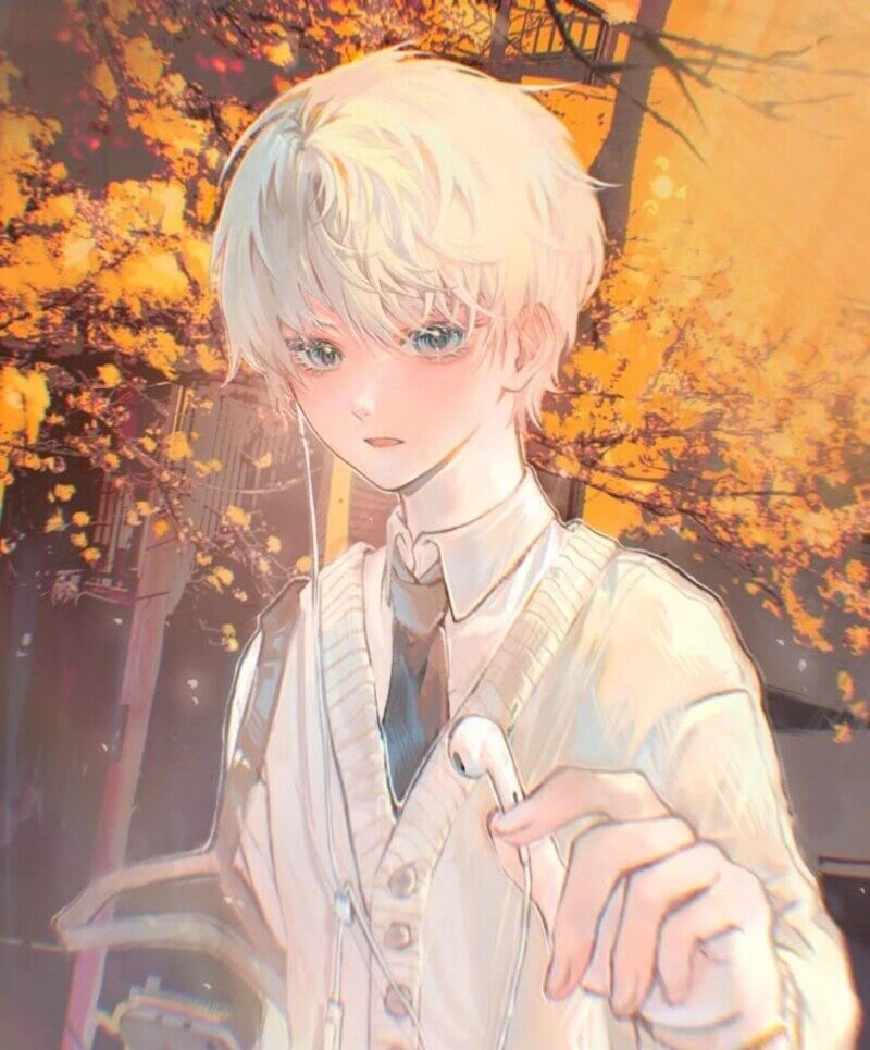 ảnh nam anime tóc trắng