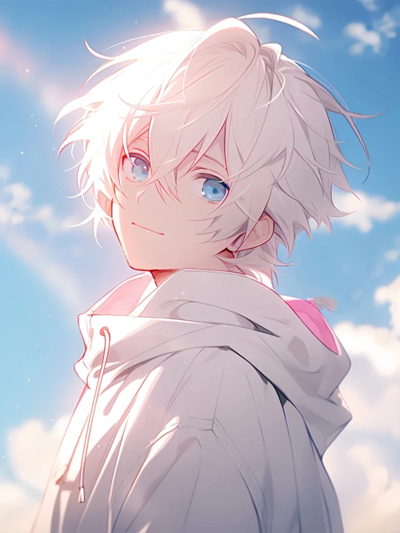 ảnh nam tóc trắng