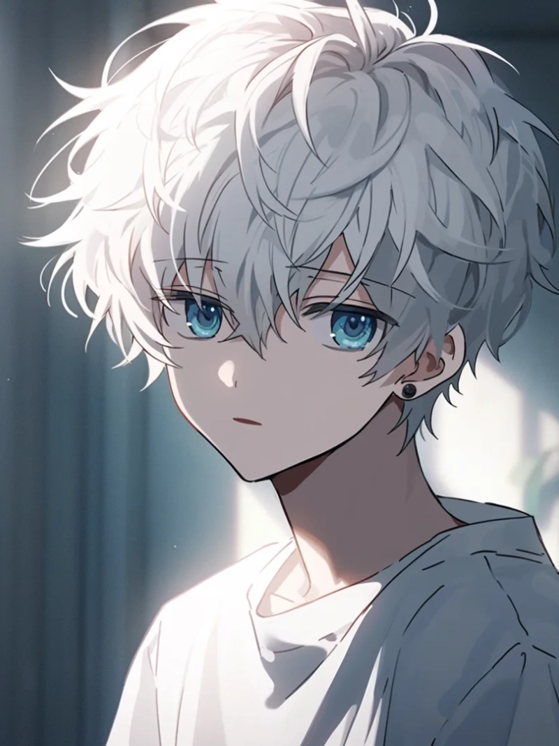 ảnh nam tóc trắng