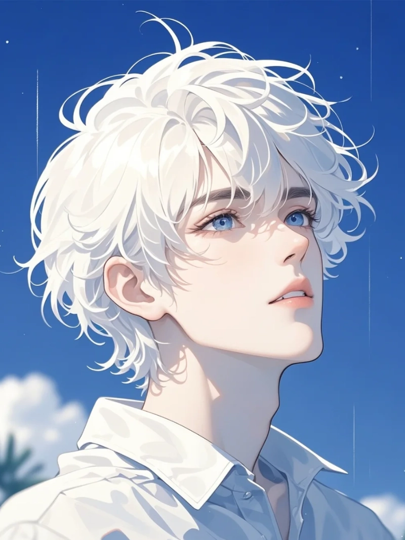 ảnh nam tóc trắng