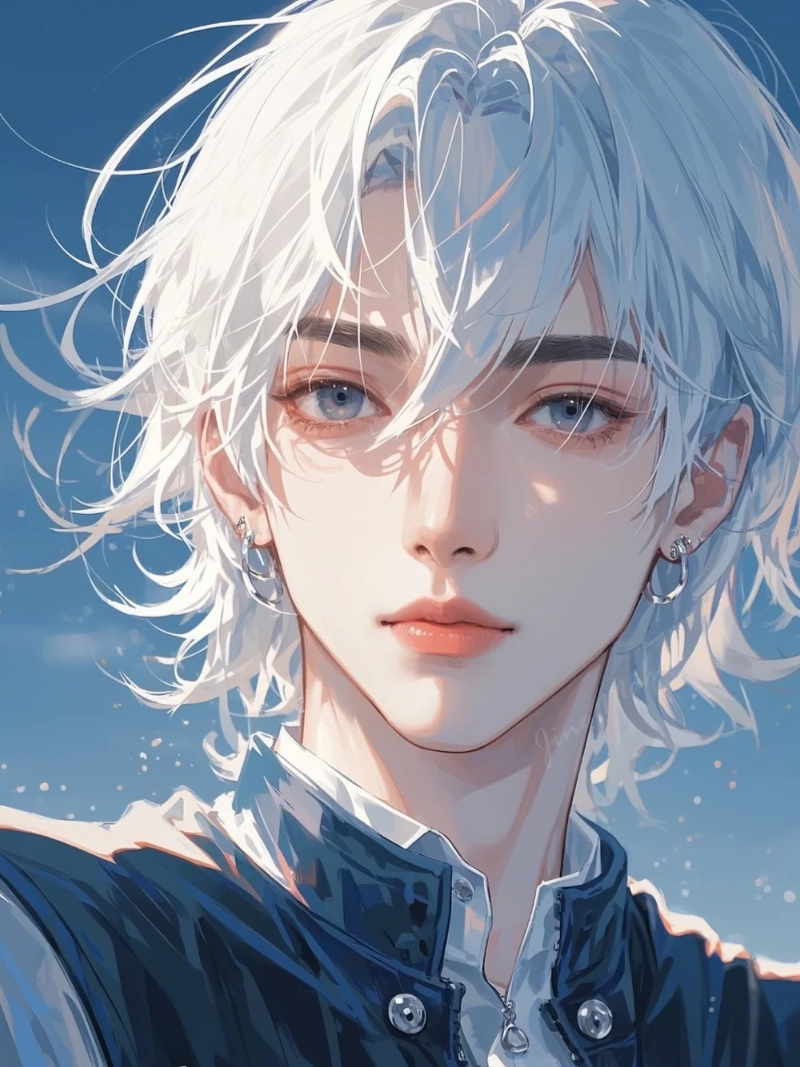 ảnh nam tóc trắng